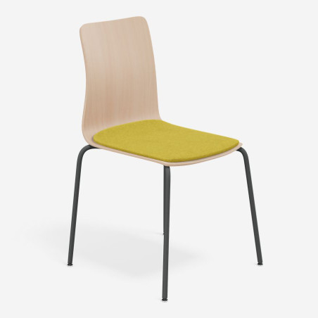 Natural Oak Finish, Dark Graphite Leg Finish, Mango (ME62002) Fabric seatpad