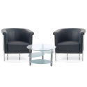 Leather and Chrome Tub Chairs