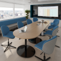 Teritral D-End Table - 5 Finishes, Steel or Black Base