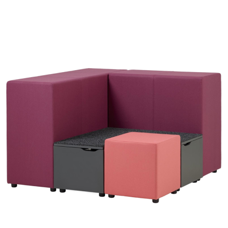 D9 Roscal - Modern Double-Sided Tiered Seating with Storage
