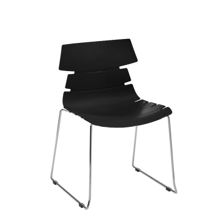 AS8 Finesse Skid - Modern Chair with Chrome Skid Frame