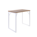 Lotiba Poseur Table - Oak/White Tops with Raw Steel Frame