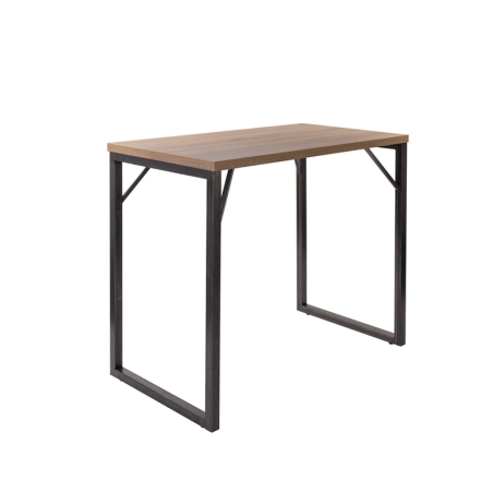 Lotiba Poseur Table - Oak/White Tops with Raw Steel Frame