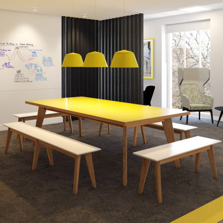 Odeko Boardroom Table - Tapered Wooden Legs, Up to 3.4m