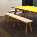 Odeko Bench - Tapered Wooden Legs with Optional Seat Pad