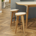 Odeko High Stool - Tapered Wooden Legs with Optional Seat Pad