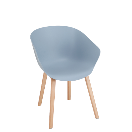 AS8 Caracel W4L - Poly Tub Chair with Wooden 4-Leg Frame