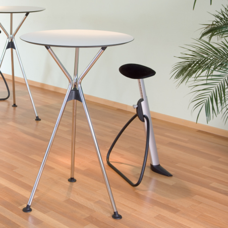 Sedus Smile - Foldable Standing Stool with Black Microfibre Seat