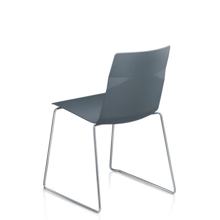Sedus Meet Skid - Stackable Poly Chair with Chrome Frame