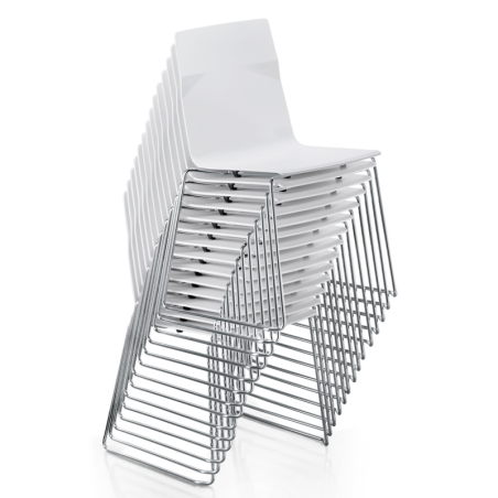 Sedus Meet Skid - Stackable Poly Chair with Chrome Frame