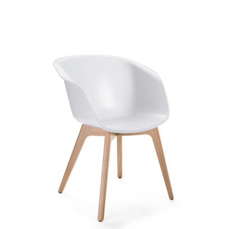 Sedus On Spot W4L - Beech 4-Leg Chair with Poly Tub Shell
