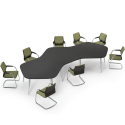 Sedus Mastermind Flow Pentagon Table - 4m Wide, 3 Leg Finishes