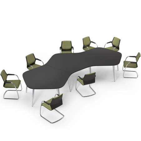 Sedus Mastermind Flow Pentagon Table - 4m Wide, 3 Leg Finishes