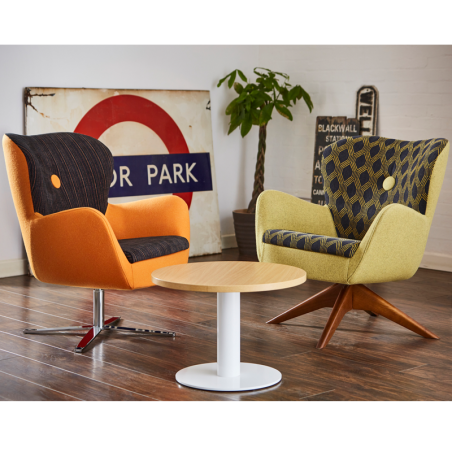 Tek Turrie - Soft Seating Armchair with Wooden Pyramid Base