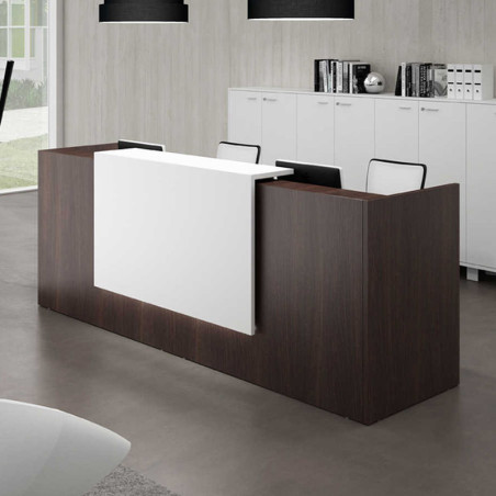 Q2 Reception Desk - Sleek Design, Wood, Lacquer & Lighting Options