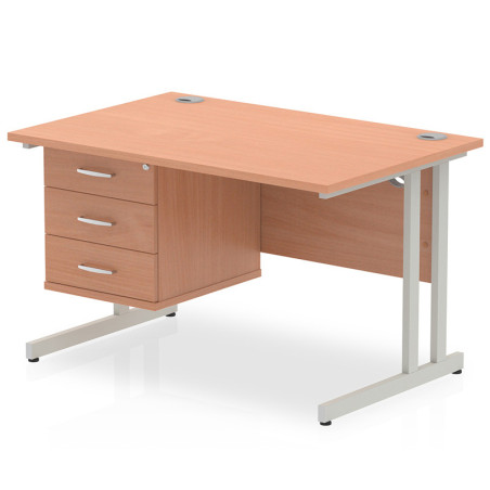 DY4 Instinct Desk with Attached Pedestal